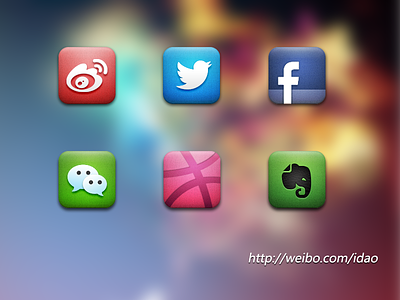 Social Icons dribbble evernote facebook icon redesign twitter wechat weibo weixin