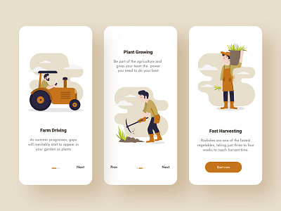 Onboarding screens for Agriculture app