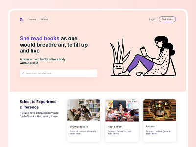 Landing for Book Library - Web Design