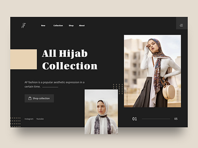 Hijab Landing Page - Web Design afghanistan balck classic cloth fashion fashion app hijab islam minimal online shoping shoping ui uiux userexperiance userinterface ux web web design