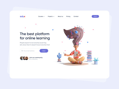 Online Education landing page - Web Design interface minimal mobile mobile app mobile ui mobileapp mobileappdesign ui ui desgin uiux ux ux ui design webapp