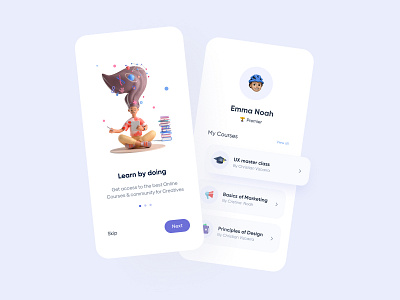 Online Educational App - Mobile app app design education education app educational app learning minimal minimal app minimalist mobile app mobile app design mobile design mobile ui online educaiton online learning profile students ui ux uidesign uiux userinterface