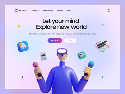 Landing Page - Web Design ecommerce experience game headest home page landing page mockup oculus playstaion product design typography ui ux video virtual reality vr vr design webdesign website website design