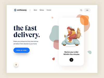 Delivery Service Landing page - Web Design delivery illustration food and drink food delivery food delivery service food landing landing landing page minimal ui uiux userexperience userinterface ux web web design