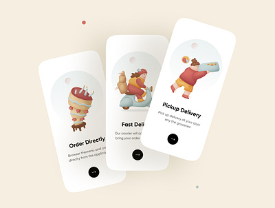 Onboarding - Mobile App delivery food delivery food delivery app illustations illustration ios iphone minimal mobile mobile app mobile ui onboarding ui userexperience userinterface ux