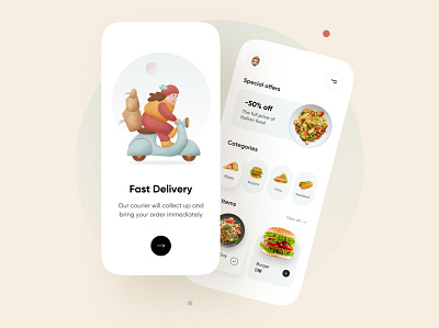 Food Delivery Application - Mobile App 3d app delivery delivery app delivery service ecommerce ios minimal mobile mobile app mobile app design mobile application onboarding uiux userexperience userinterface
