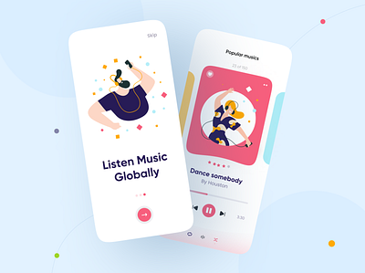 Music Player Application - Mobile App app app design design ios minimal mobile mobile app mobile application music music app music player music player app onboarding onboarding app ui user interface userexperience ux