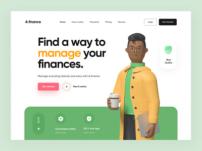 Finance Website Design : landing page design finance finance landing page landing landing page landingpage minimal ui ux uiux web web design website website design websitedesign yasir