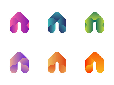 Abstract home Logo design abstract animation app best logo brand design branding business design gradient home home icon home logo house house icon house logo icon logo symbol technology website