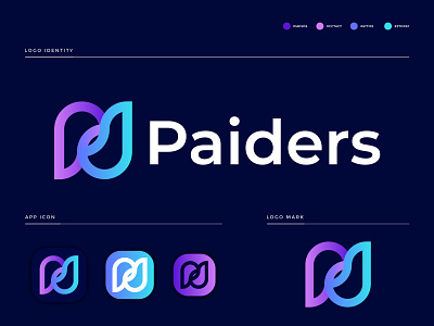 Paiders Logo - P + D Letter mark abstract app icon branding branding identity business colorfull creative d letter gradient ilustration ilustrator letter logo logo mark modern p letter simple symbol tecnology vector