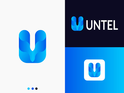 untel logo - u letter mark 3d logo abstract branding branding identity branding logo design business creative gradient illustrator logo logo mark modern modern logo rank symbol tecnology u letter u logo untel vector