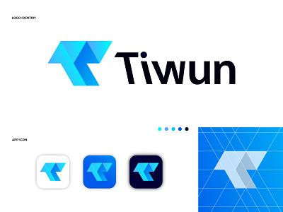 Tiwun logo abstract brand branding branding concept branding design branding identity business gradient illustrator logo logo mark modern modern logo simple symbol t letter t letter logo tecnology tiwun logo vector