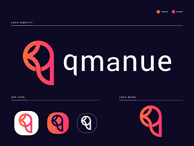 qmanue logo design - q letter logo mark