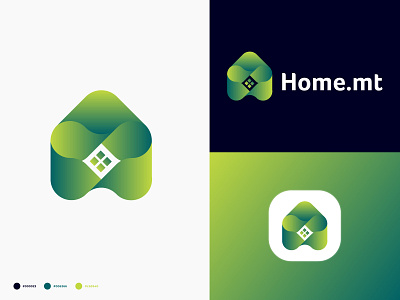 Home.mt logo design - Real estate logo abstract branding branding identity business creative design gradient home logo homemt illustrator logo logo design logo designer logo mark modern realestate realestate logo simple symbol tecnology vector