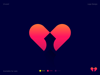 Negative space logo design - Love mark