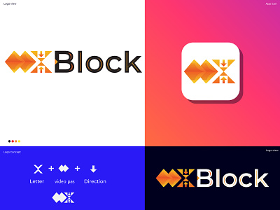 X-Block Logo 3d abstract bold branding branding identity business logo design gradient graphic design illustration logo markation modern symbol x logo x logo mark