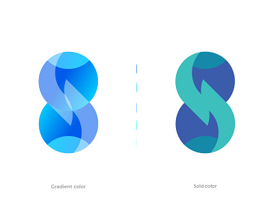 Numbers Design - Eight mark abstract branding branding identity design gradient illustration logo modern symbol