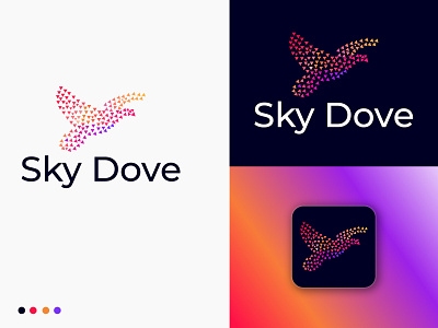 Sky Dove logo abstract animation b branding branding identity design gradient graphic design illustration logo modern symbol ui