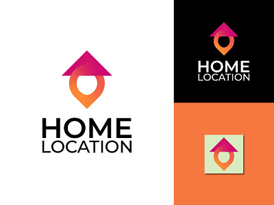 Home Location logo design abstract branding branding identity business home design gradient home business home location home logo location logo modern symbol