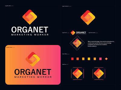 Organet Marketing abstract branding branding identity design gradient illustration logo modern symbol