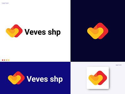v letter logo, color combination logo