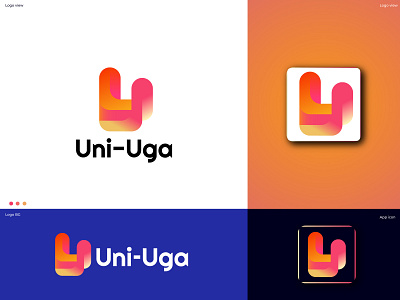 uni-uga u letter logo abstract branding business branding business logo creative creti ecommerce gradient letter logo logo modern network products simple logo symbol u letter u logo