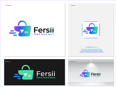 fersii - sales shop logo abstract branding branding identity business logo creative fersii name fersii shop gradient logo modern network online shop sales sales logo sales shop logo shop logo simple creative logo simple logo stroke symbol