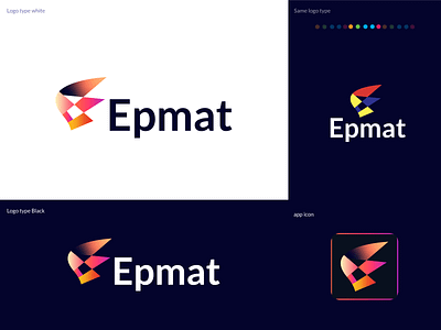 epmat_e letter logo mark abstract bold branding branding identity business logo creative designer e e b c d e f e letter logo e logo epmat gradient letter mark logo logo maker modern stock market symbol tech