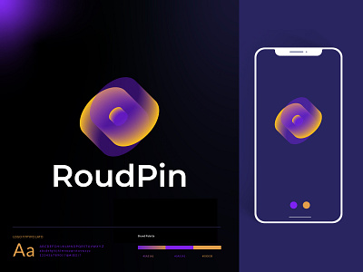 Roud Pin logo, letter mark a b c d o f abstract branding branding identity business logo design designer gradient letter logo letter mark logo logo design modern pin round simple logo symbol tech logo