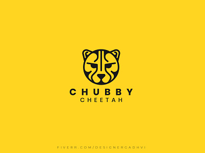 Chubby Chitah animal app app logo big cat branding cheetah creative cute design designergadhvi flat illustrator logo logo design logomark marketing minimal minimalist yellow