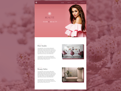 Hair & Beauty Salon app design minimal pink ui web webdesign website