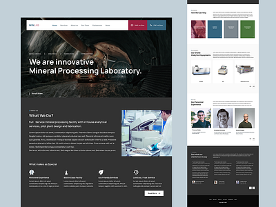 Landing Page For Mineral Processing Laboratory.