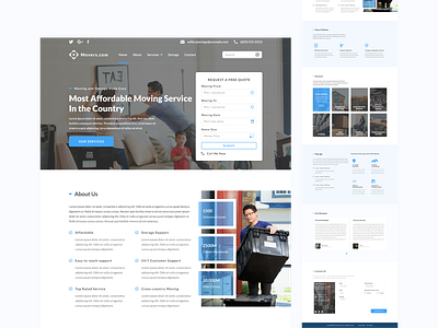 Daily UI 003/100 - Landing Page Design Concept For Moving Compan