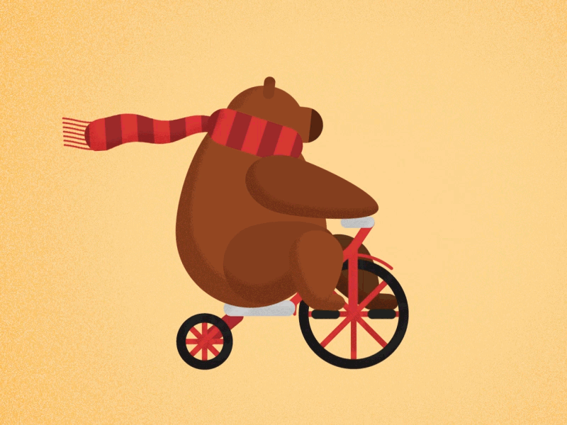 bike animation bear bike design illustration