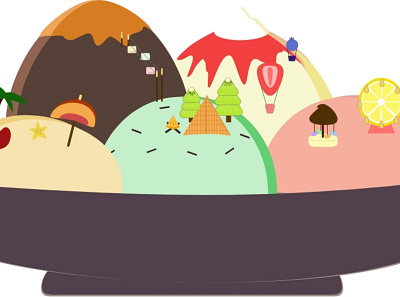 My Sweet World achiaseedportfolio draft icecream ideas illustration