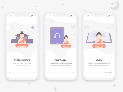 Meditation app concept