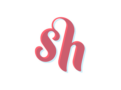 SH Logo branding identity lettering ligature logo type vector