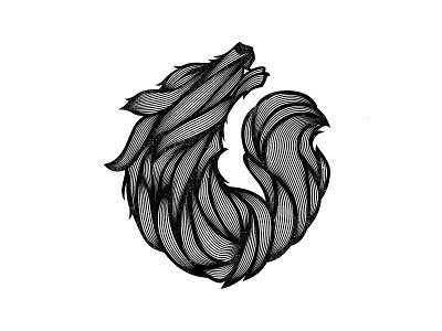 JRM Wolf Final Textured BW dribbble