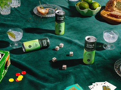 Crisp & Crude OG Tonic art direction cbd cocktail color design green hemp illustration logo packaging pattern shape