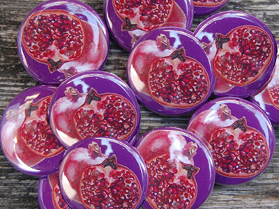 Pomegranate Buttons badges button club fruit pin-back buttons pomegranate