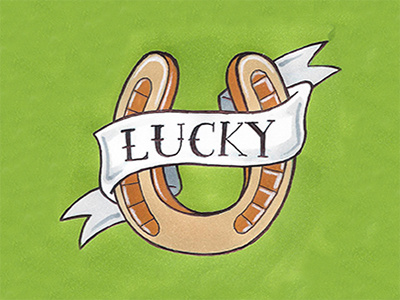 Lucky Horseshoe Illustration by Virginia Poltrack button club horse horseshoe illustration lucky