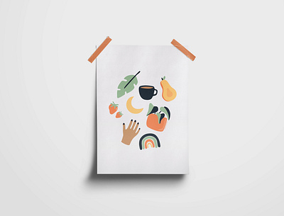 Feeling Fruity coffee colourful creative design flat fruit fun illustration minimal