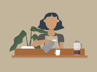 Morning After cafe coffee design illustration