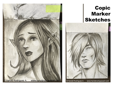 Copic Marker Sketches III black and white cartoon character comic comic art copic markers drawing girl illustration ilustración traditional art