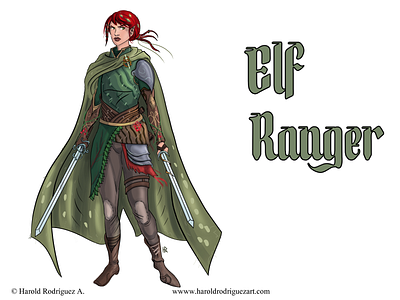Elf Ranger character comic comic art concept elf fantasy fantasyart girl illustration ilustración mmorpg mujer rpg woman