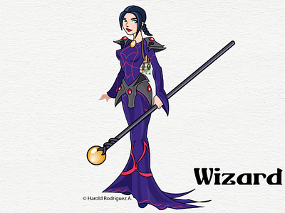 Female Wizard asset cartoon concept art fantasy game game art illustration illustrator vector wizard
