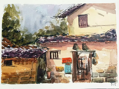 Old Town watercolour