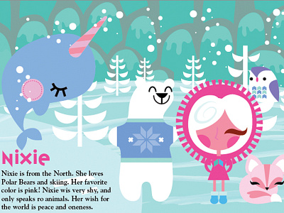 Nixie's World bear cartoon character cute dolls fox ice narwhale nixie owl snow winter