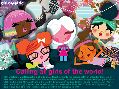 Girlometric: Sleepover Scene cartoon characters concept cute girlometric girls sleepover