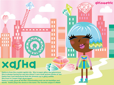 Girlometric: Xasha cartoon character city cute diamond girl girlometric xasha